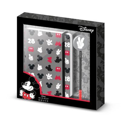8445118043884-Coffret cadeau avec journal et stylo Mickey Mouse Grey - Karactermania--0
