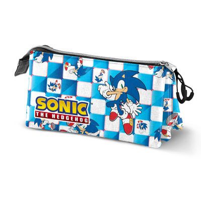 8445118047431-Sega Sonic Blue -Trousse 3 compartiments - Karactermania--0