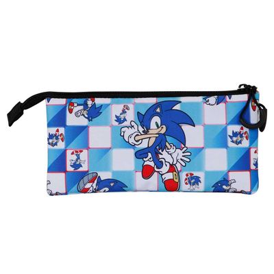 8445118047431-Sega Sonic Blue -Trousse 3 compartiments - Karactermania--1