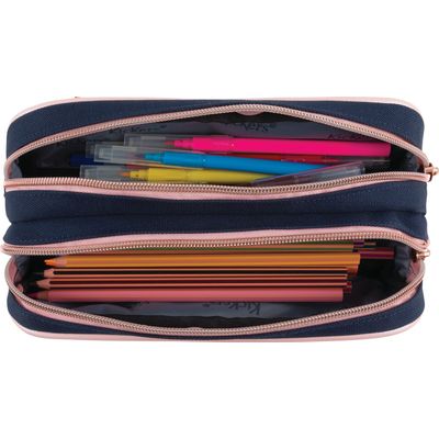 3664447148496-Trousse Kickers Girl - 2 compartiments - marine - Oberthur--2