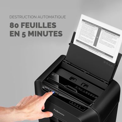 0043859782505-Fellowes AutoMax 80M - Destructeur de documents - Particules - 80 feuilles - Corbeilles 17 litres - Hyb--2