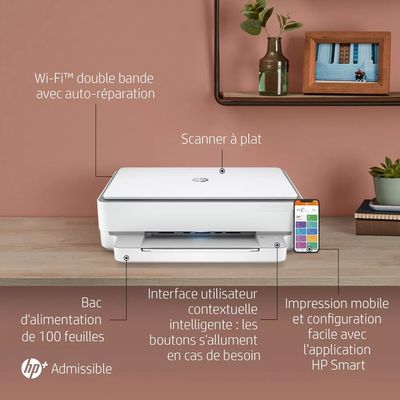 0195161625398-HP ENVY 6032e - imprimante multifonction jet d'encre couleur A4 - Wifi, USB, éligible Instant Ink--6