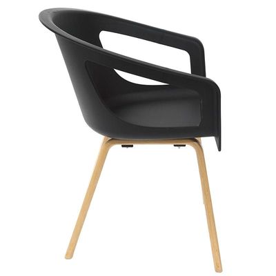0404051443517-Lot de 4 chaises ONENNA - pieds bois - accoudoirs intégrés - coque noire--1