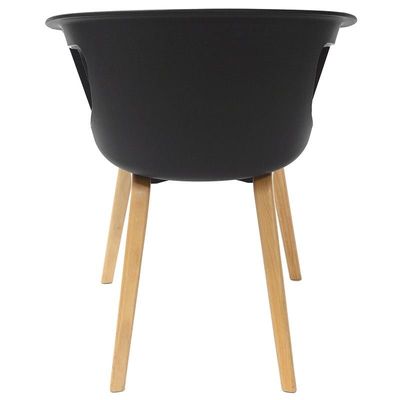 0404051443517-Lot de 4 chaises ONENNA - pieds bois - accoudoirs intégrés - coque noire--2