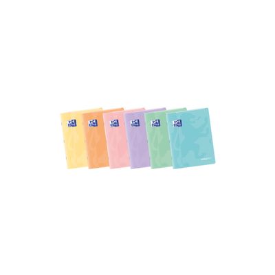 8427291044537-Oxford EasyBook Pastel - Cahier de notes - agrafé - A5 (145 x 210 mm) - 48 feuilles - papier blanc - carré - disponible en différents coloris - po--0