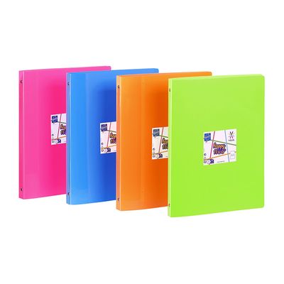 3135256097317-Viquel Happy Fluo - Classeur 4 anneaux - Dos 25 mm - A4 - disponible dans différentes couleurs--0