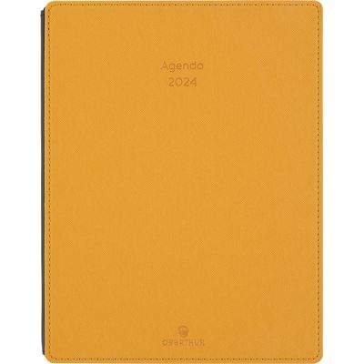 3664447154046-Agenda Stan - 1 semaine sur 2 pages - 19 x 24,5 cm - moutarde - Oberthur--0