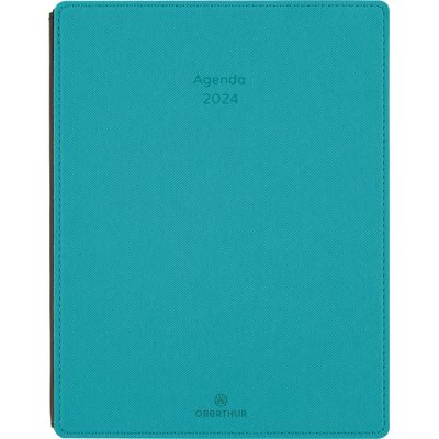 3664447162492-Agenda Stan - 1 semaine sur 2 pages - 19 x 24,5 cm - bleu canard - Oberthur--0