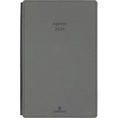 3664447159416-Agenda Stan - 1 semaine sur 2 pages - 13 x 21 cm - gris clair - Oberthur--0