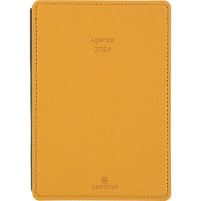3664447154107-Agenda Stan - 1 semaine sur 2 pages - 11,5 x 16,5 cm - moutarde - Oberthur--0