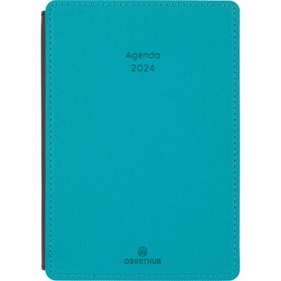 3664447162515-Agenda Stan - 1 semaine sur 2 pages - 11,5 x 16,5 cm - bleu canard - Oberthur--0