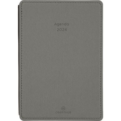 3664447159423-Agenda Stan - 1 semaine sur 2 pages - 11,5 x 16,5 cm - gris clair - Oberthur--0