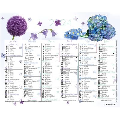 3664447151366-Mini calendrier illustré - 6 mois par face - 13,5 x 17,5 cm - différents modèles disponibles - Obert--2
