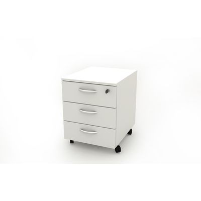 7331910015277-Caisson mobile - 3 tiroirs - L41xP50xH52,2 cm - structure blanche, façade blanche--0