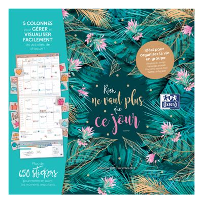 3147280267734-Calendrier Oxford &Me - 1 mois sur 2 pages - 30 x 30 cm - tropical--0