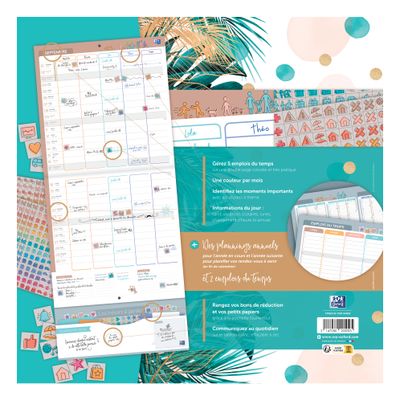 3147280267727-Calendrier Oxford &Me - 1 mois sur 2 pages - 30 x 30 cm - pois--4