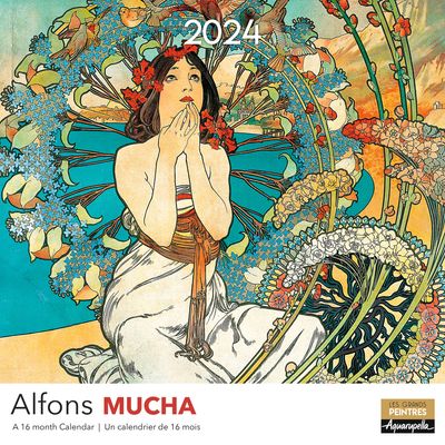 3494150148618-Calendrier mensuel Museum 30 x 30 cm - Alfons Mucha - 16 mois - Aquarupella--0