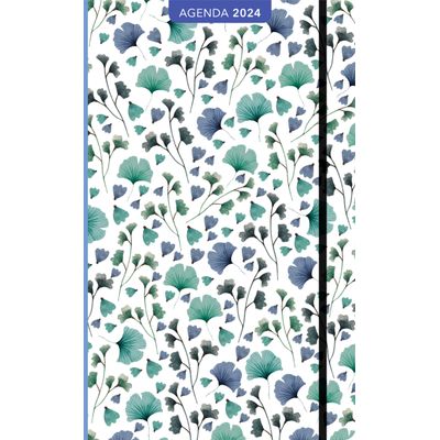 3494150149462-Agenda Sonia Cavalini Pattern feuille - 1 semaine sur 2 pages - 13 x 21 cm - Aquarupella--0