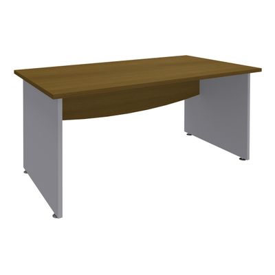3253310362642-Bureau droit DUAL - L80 - Pieds alu - plateau imitation noyer--0