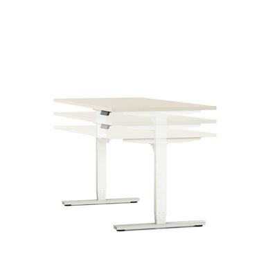 3617350004342-Bureau électrique AXEL -  bureau assis/debout  - L140 cm - plateau imitation chêne clair - pieds gris--1