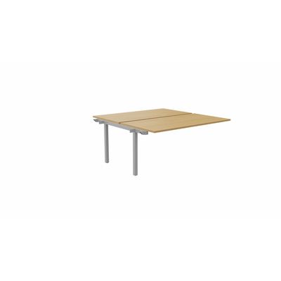 3617350003390-Bureau Bench ARIAL - Plan suivant - L140 x P165 cm - plateau imitation chêne clair - pieds gris alumin--0