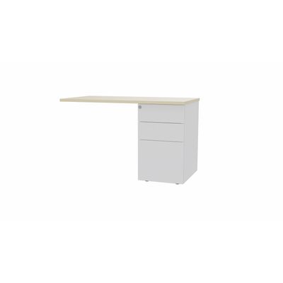 3617350004793-Retour sur caisson bout de bureau CONECT - L120 x P60 cm - plateau imitation érable - pieds blancs--0