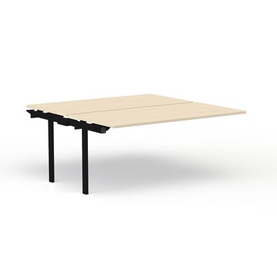 3617350005165-Bureau Bench CONECT - plan suivant - L160 x P165 cm - plateau imitation érable - pieds noirs--0