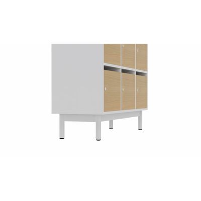 3617350005882-Socle 4 pieds en métal pour vestiaire CAMILLE 9 et 12 cases - hauteur 20 cm - blanc--1