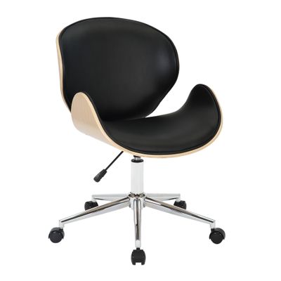 3397701859318-Chaise HERCULE - Bois multiplis imitation chêne clair et polyuréthane noir--0