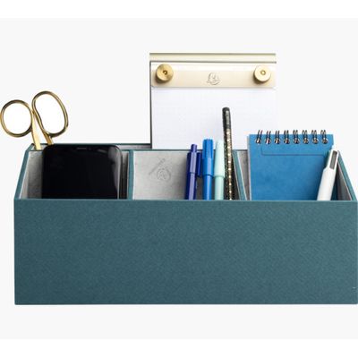 3130630686033-Exacompta OfficeByMe - Organiseur de bureau 4 compartiments - bleu canard--1