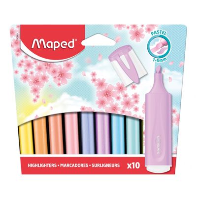 3154147409039-Maped Fluo'Peps Pastel - Boite de 10 Surligneurs - couleurs assorties--0
