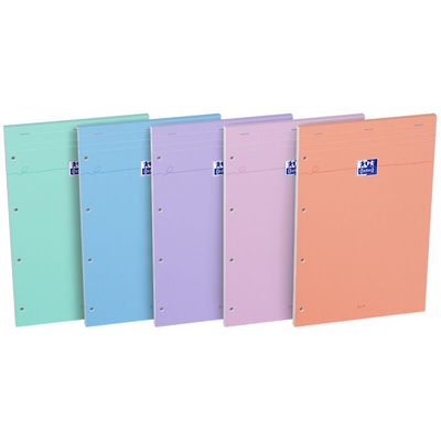 3020120221953-Oxford - Bloc notes perforé 21 x 31,5 cm - 160 pages - petits carreaux - disponible dans différentes --0