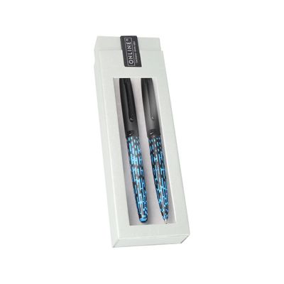 4014421346872-Online Eleganza Funky - Parure de stylo plume et stylo à bille - bleu--0