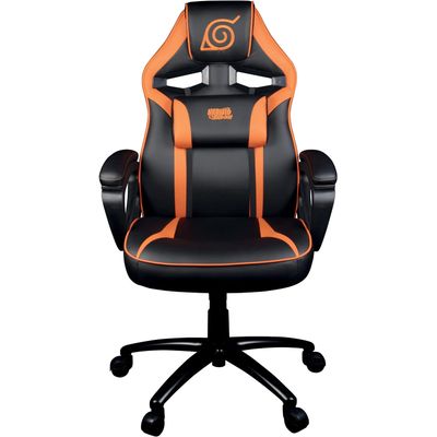 3328170286817-Fauteuil gamer NARUTO - accoudoirs fixes - appui-tête intégré - noir et orange--0