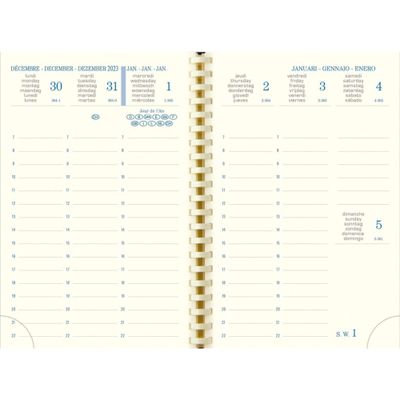 3660942084406-Agenda de poche spiralé 16 mois Kaa - 1 semaine sur 2 pages - 9 x 13 cm - disponible dans différentes cou--3