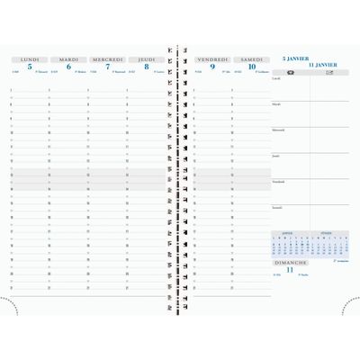 3660942084505-Agenda de bureau spiralé 16 mois Kaa - 1 semaine sur 2 pages - 15 x 21 cm - disponible dans différentes cou--2