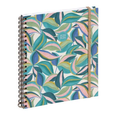 3660942084345-Agenda de bureau spiralé 16 mois Capucine - 1 semaine sur 2 pages - 14 x 18 cm - bleu - Exacompta--0