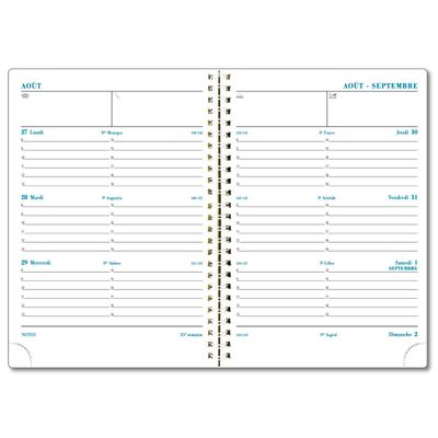 3660942084345-Agenda de bureau spiralé 16 mois Capucine - 1 semaine sur 2 pages - 14 x 18 cm - bleu - Exacompta--1