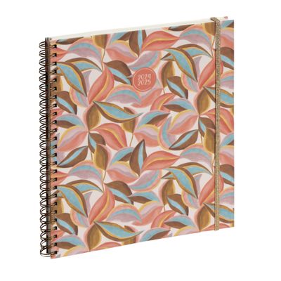 3660942084390-Agenda de bureau spiralé 16 mois Capucine - 1 semaine sur 2 pages - 18,5 x 22,5 cm - rose - Exacompta--0