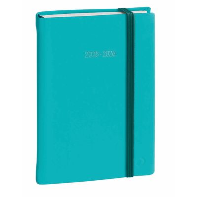 3371010512515-Agenda à élastique Silk - 1 jour par page - 12 x 17 cm - bleu turquoise - Quo Vadis--0
