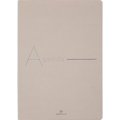 3664447170275-Agenda 16 mois Bora - 1 semaine sur 2 pages - 17 x 24,5 cm - beige texturé - Oberthur--0