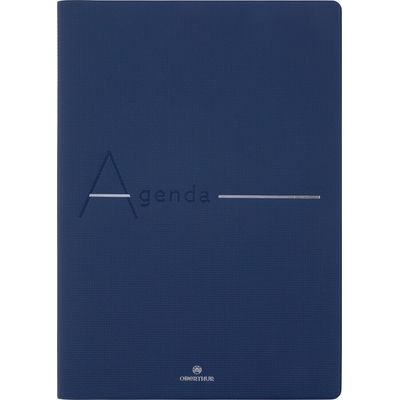 3664447170282-Agenda 16 mois Bora - 1 semaine sur 2 pages - 17 x 24,5 cm - marine texturé - Oberthur--0