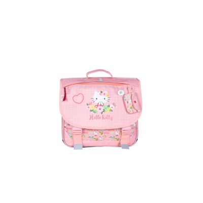 3661507823317-Cartable Hello Kitty Green Floral - 38 cm - 2 compartiments - rose - Kid'Abord--0