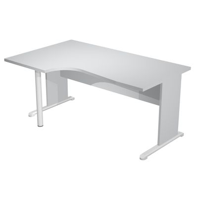 7331920001383-Bureau compact Trend - L160 cm - retour à gauche - pieds bois - plateau gris--0