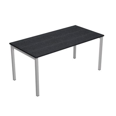7331920001802-Bureau droit Trend - L160 - pieds arches - plateau imitation frêne noir--0