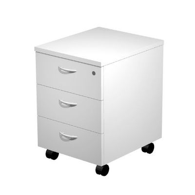 7331910005988-Caisson mobile Trend - L43xP52xH59,5 cm - 3 tiroirs avec serrure - blanc--0