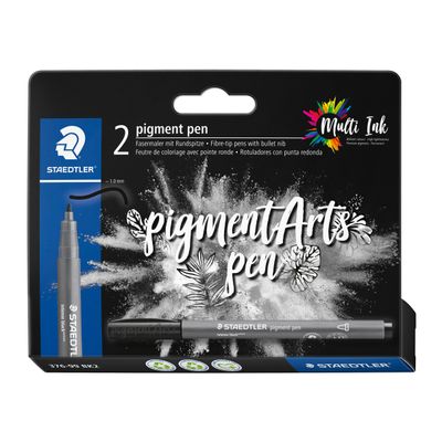 4007817099414-STAEDTLER Pigment pen 379 - 2 feutres - pointe ogive 1 mm - noir intense--0