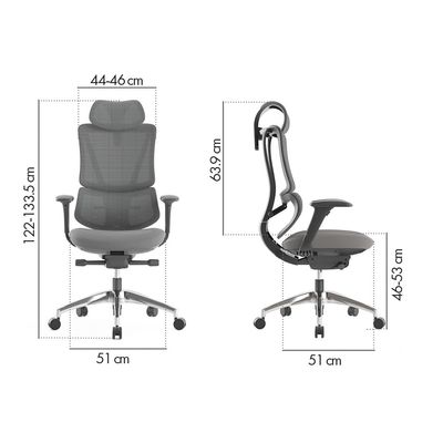 3760185021234-Fauteuil de bureau EGOSTAR Ultra - accoudoirs réglables - Appui-tête réglable - noir--5