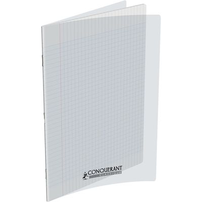 3020120089614-Conquérant Classique - Cahier polypro 24 x 32 cm - 140 pages - grands carreaux (Seyes) - transparent--0
