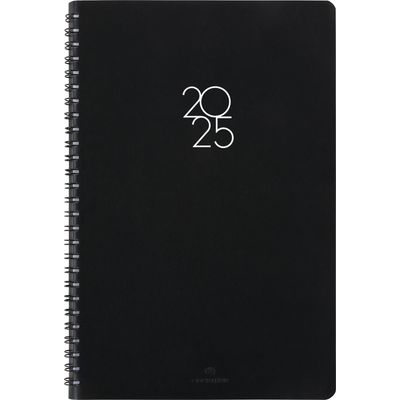 3664447208749-Agenda à spirale Portland - 1 semaine sur 2 pages - 17 x 24,5 cm - gris - Oberthur--0